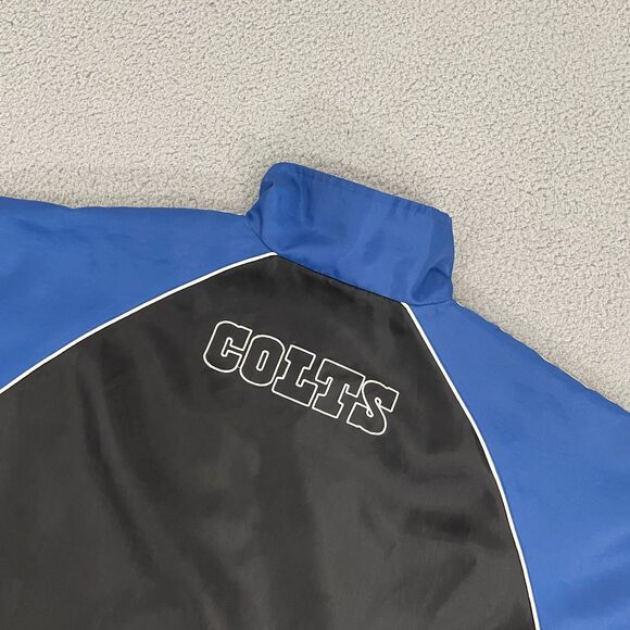 Vintage Indianapolis Colts Jacket Men M Black Windbreaker NFL Full Zip - Picture 6 of 9